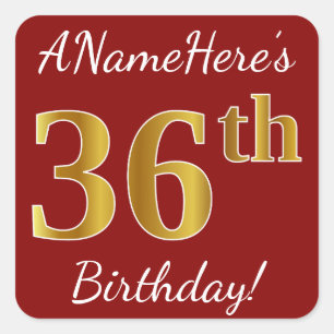 Rouge, Faux Gold 36e anniversaire + Autocollant de