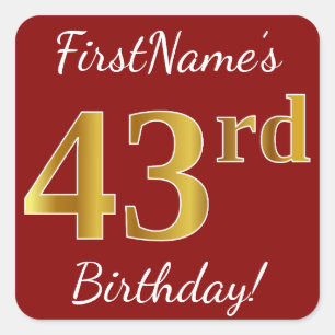 Rouge, Faux Gold 43e anniversaire + Autocollant de