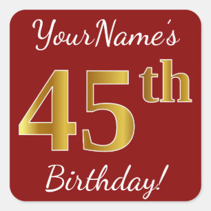 Rouge, Faux Gold 45e Anniversaire + Autocollant de
