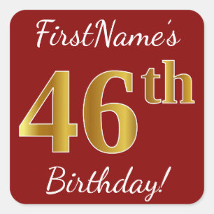 Rouge, Faux Gold 46e anniversaire + Autocollant de
