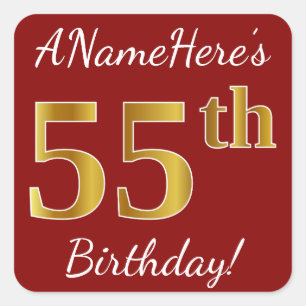 Rouge, Faux Gold 55e anniversaire + Autocollant de