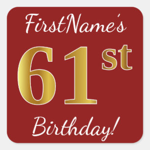 Rouge, Faux Gold 61e anniversaire + Autocollant de