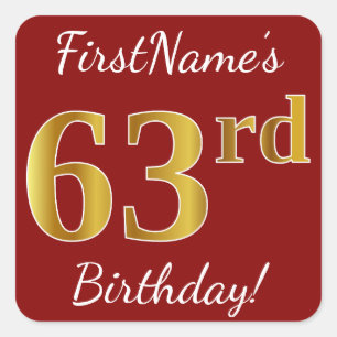 Rouge, Faux Gold 63e anniversaire + Autocollant de