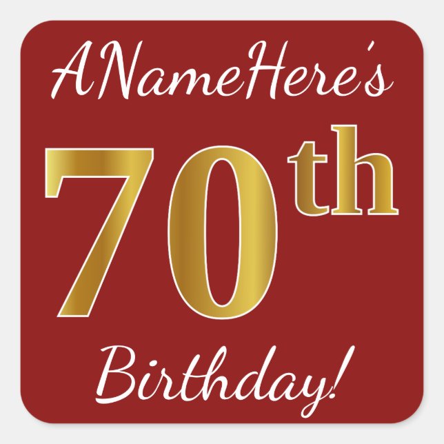 Rouge, Faux Gold 70e anniversaire + Autocollant de (Devant)