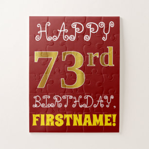 Rouge, Faux Gold 73e anniversaire + Puzzle de nom 