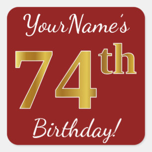 Rouge, Faux Gold 74e anniversaire + Autocollant de
