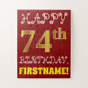 Rouge, Faux Gold 74e anniversaire + Puzzle de nom 