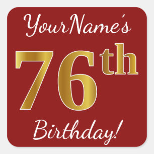 Rouge, Faux Gold 76e anniversaire + Autocollant de