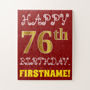 Rouge, Faux Gold 76e anniversaire + Puzzle de nom 
