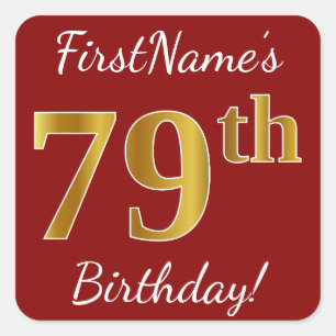 Rouge, Faux Gold 79e anniversaire + Autocollant de