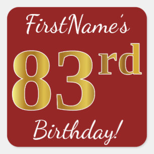 Rouge, Faux Gold 83e anniversaire + Autocollant de