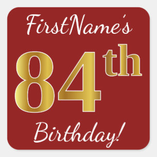 Rouge, Faux Gold 84e anniversaire + Autocollant de