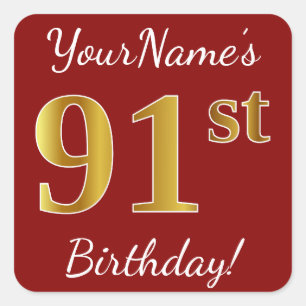 Rouge, Faux Gold 91e anniversaire + Autocollant de