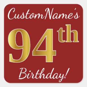 Rouge, Faux Gold 94e anniversaire + Autocollant de