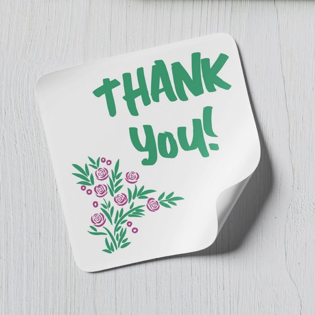 Rouge Floral Quadratischer Aufkleber (Von Creator hochgeladen)