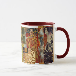 Rouge foncé de tasse de collage de Klimt