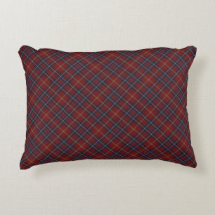 Rouge foncé et bleu marine Rustique Coussin d'acce