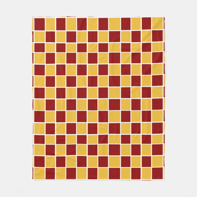 Rouge foncé et couverture Checkered d'ouatine d'or (Devant)