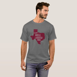 Rouge foncé fort de T-shirt de #Texas d'enfer ou