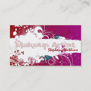 Rouge grunge d'éclaboussure de carte de visite de
