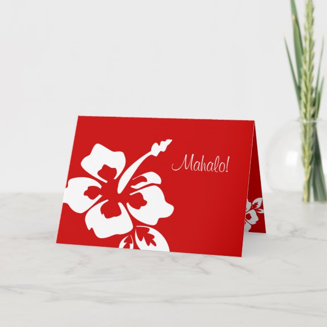 Rouge hawaïen de ketmie de cartes de Merci de (Devant)