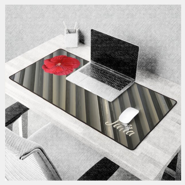 Rouge Hibiscus Moderne Smokey Gris Gris (Créateur téléchargé)