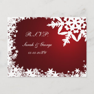 rouge hiver Mariage carte rsvp