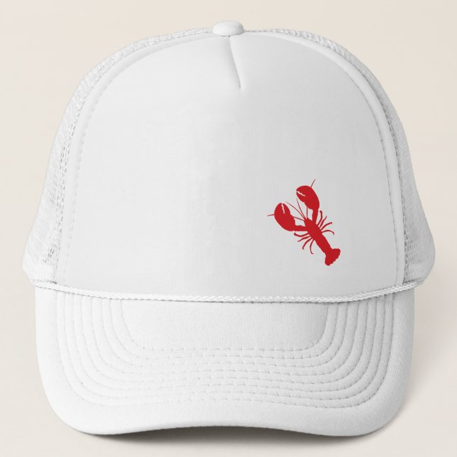 Rouge Homard blanc Casquette Preppy Plaisir côtier (Devant)
