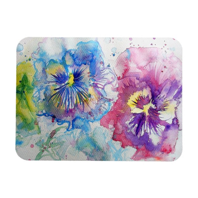 Rouge, Jaune et Bleu Panneaux fleur Magnet photo (Horizontal)