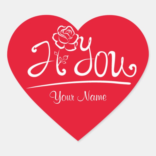 Rouge / Je vous rose / Sticker de Jour de Valentin (Devant)