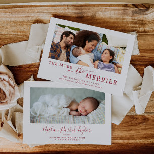 Rouge minimal plus le Faire-part de naissance plus