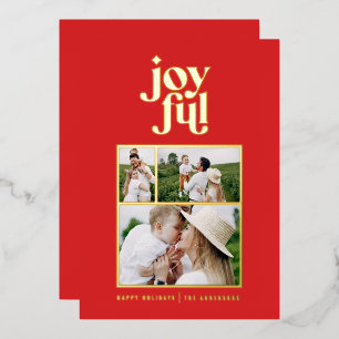 Rouge moderne abstrait joyeux 3 vacances en feuill