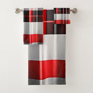Rouge Noir Abstrait Plaid Collection populaire