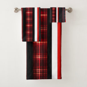 Rouge Noir Abstrait Plaid Collection tendance