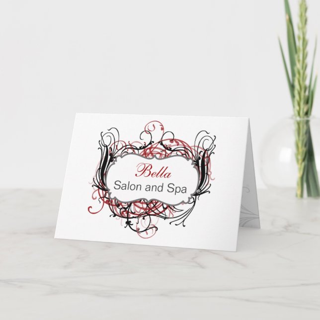 rouge noir et blanc Chic Business Merci Cartes (Devant)