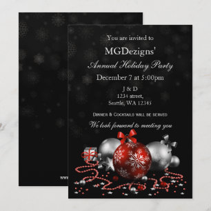 rouge noir fête corporative Invitations de fête