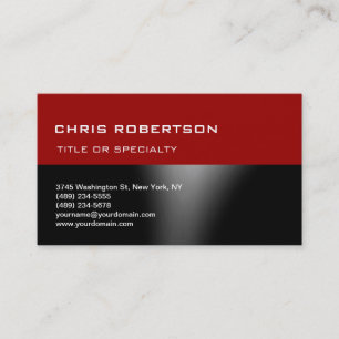 Rouge noir gris moderne simple Carte de visite sim