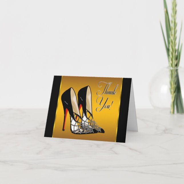 Rouge Noir Jaune Or Haut talons Merci (Devant)