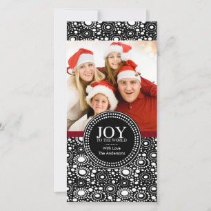 Rouge noir "JOIE AU MONDE" Carte photo de vacances