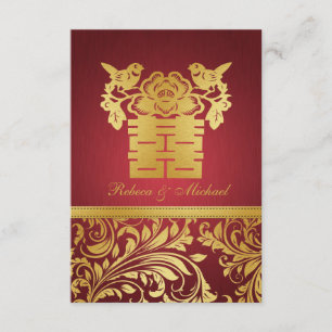 Rouge & Or Damask, chinois Double Happiness RSVP