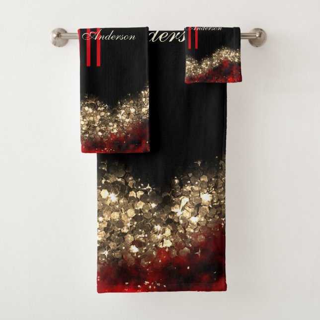 ROUGE & OR NOËL SHIMMER MONOGRAMME PERSONNALISÉ (En situation)
