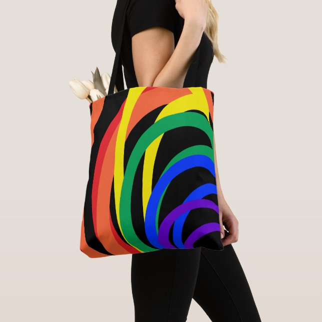 Rouge orange jaune noir arc-en-ciel Sac fourre-tou (De près)