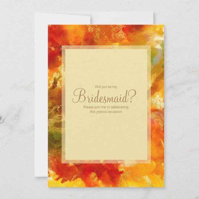 Rouge, orange, or, marbre dans les invitations (Devant)