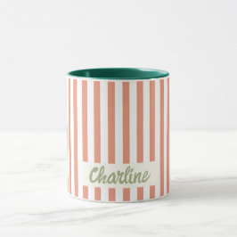 Rouge Pastel Retro Nom Customisé Mug