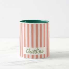 Rouge Pastel Retro Nom Customisé Mug