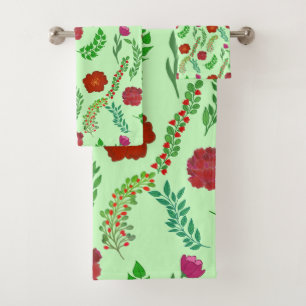 ROUGE PEONY ET FLEURS POPPY AVEC FEUILLES VERTS