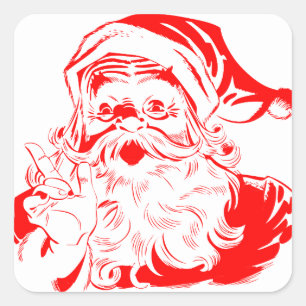 ROUGE PÈRE NOËL CARRÉ STICKER ENVELOPPE SEAL