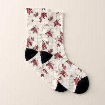 Rouge Poinsettia Plaid Noël