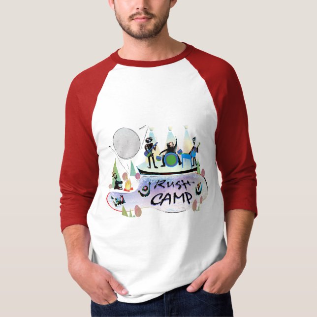 Rouge raglan de base RushCamp de T-shirt de la (Devant)