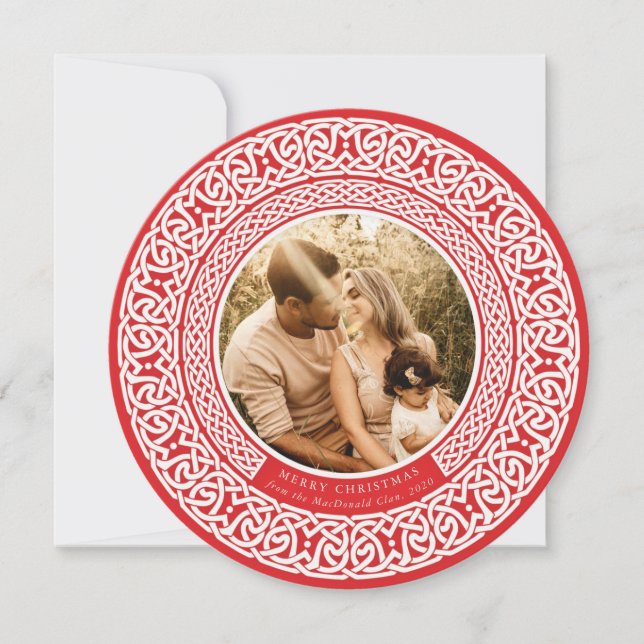 Rouge rond + blanc blanc blanc Carte photo de vaca (Devant)